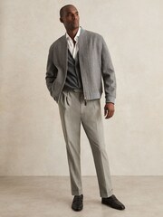 Reiss Derby Grey Melange West Merino Wool Button-Through Cardigan - Image 6 of 7