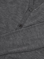 Reiss Derby Grey Melange West Merino Wool Button-Through Cardigan - Image 7 of 7