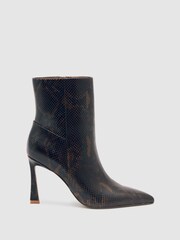 Reiss Snake Carina Knee High Leather Boots - Image 2 of 6