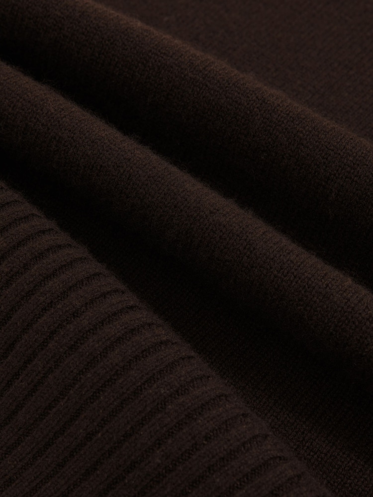 Reiss Chocolate Brown Brooklyn Wool-Cashmere Roll-Neck Jumper - Image 6 of 6 Reiss Chocolate Brown Brooklyn Wool-Cashmere Roll-Neck Jumper - Image 6 of 6