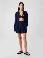Gap Navy/Blue 4" Linen Cotton Everyday Shorts - Image 5 of 5