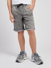 Lee Grey Boys Elasticated Denim 100% Cotton Shorts - Image 1 of 5