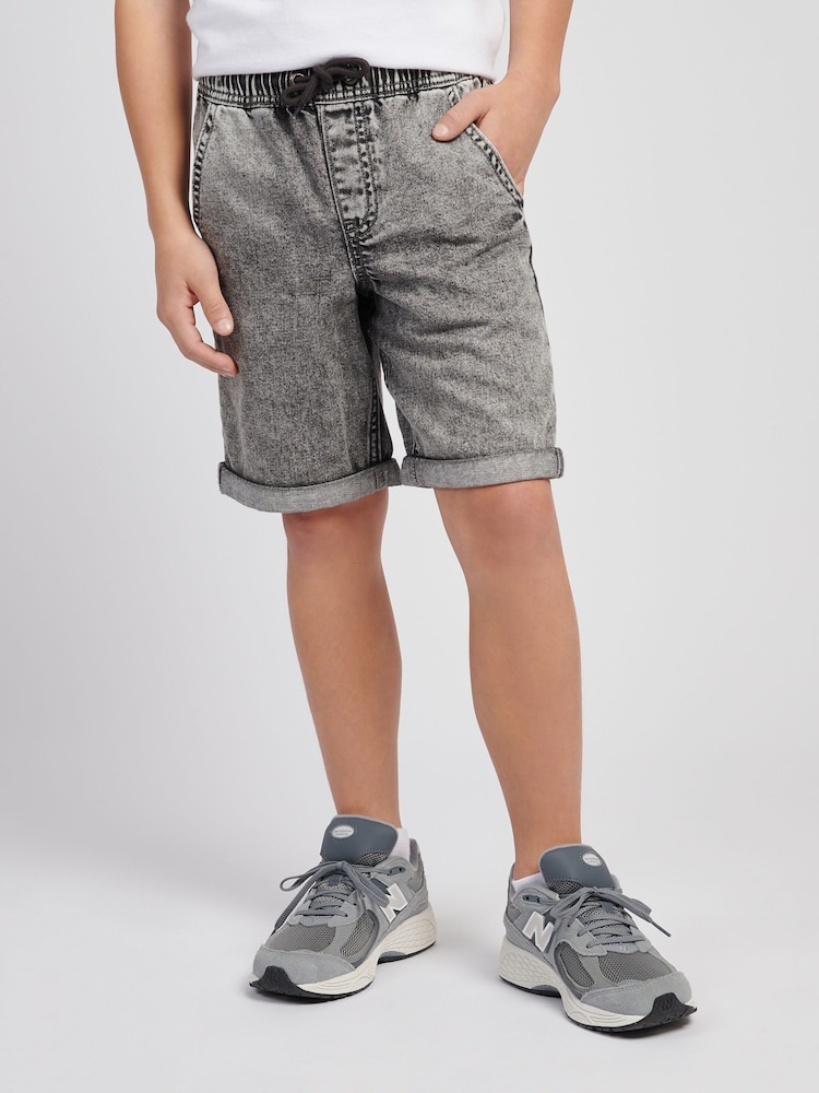 Lee Grey Boys Elasticated Denim 100% Cotton Shorts - Image 1 of 5