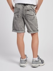 Lee Grey Boys Elasticated Denim 100% Cotton Shorts - Image 2 of 5