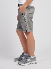 Lee Grey Boys Elasticated Denim 100% Cotton Shorts - Image 3 of 5