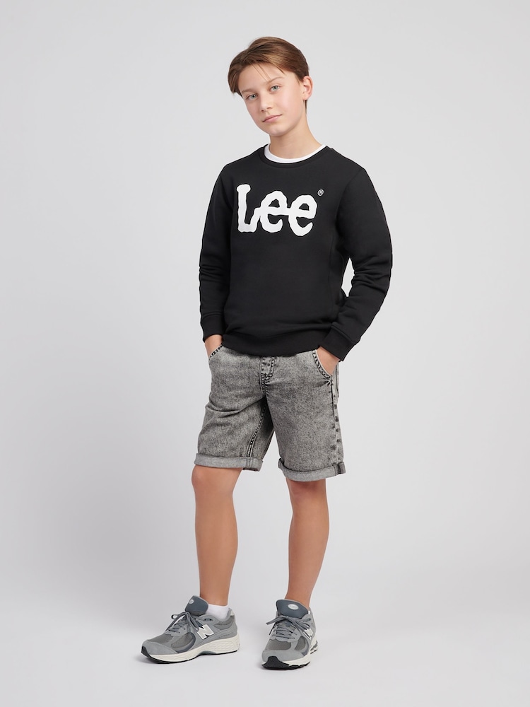 Lee Grey Boys Elasticated Denim 100% Cotton Shorts - Image 5 of 5