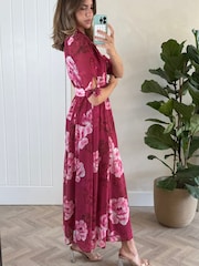 Style Cheat Pink Daphne Belted Shirt Dress - Image 2 of 4