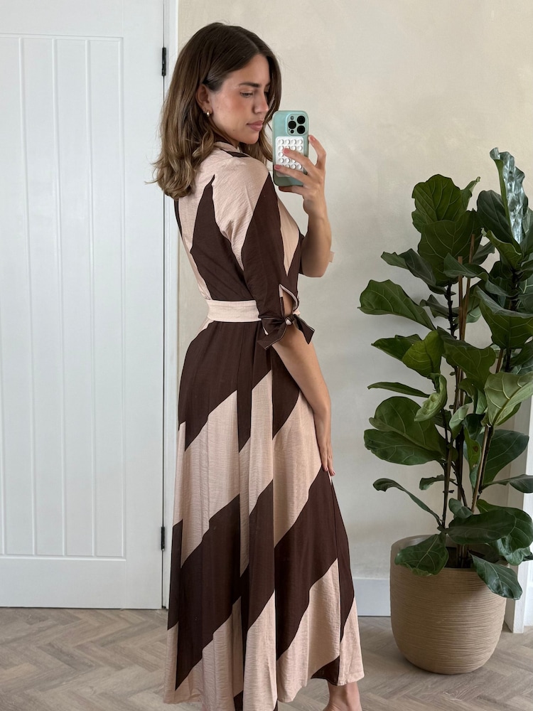 Style Cheat Brown Daphne Belted Shirt Dress - Image 2 of 4