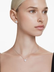 Ensemble de bijouterie Swarovski Ariana Grande en forme de Cœur à facettes mixtes, plaqué rhodium - Image 2 sur 8