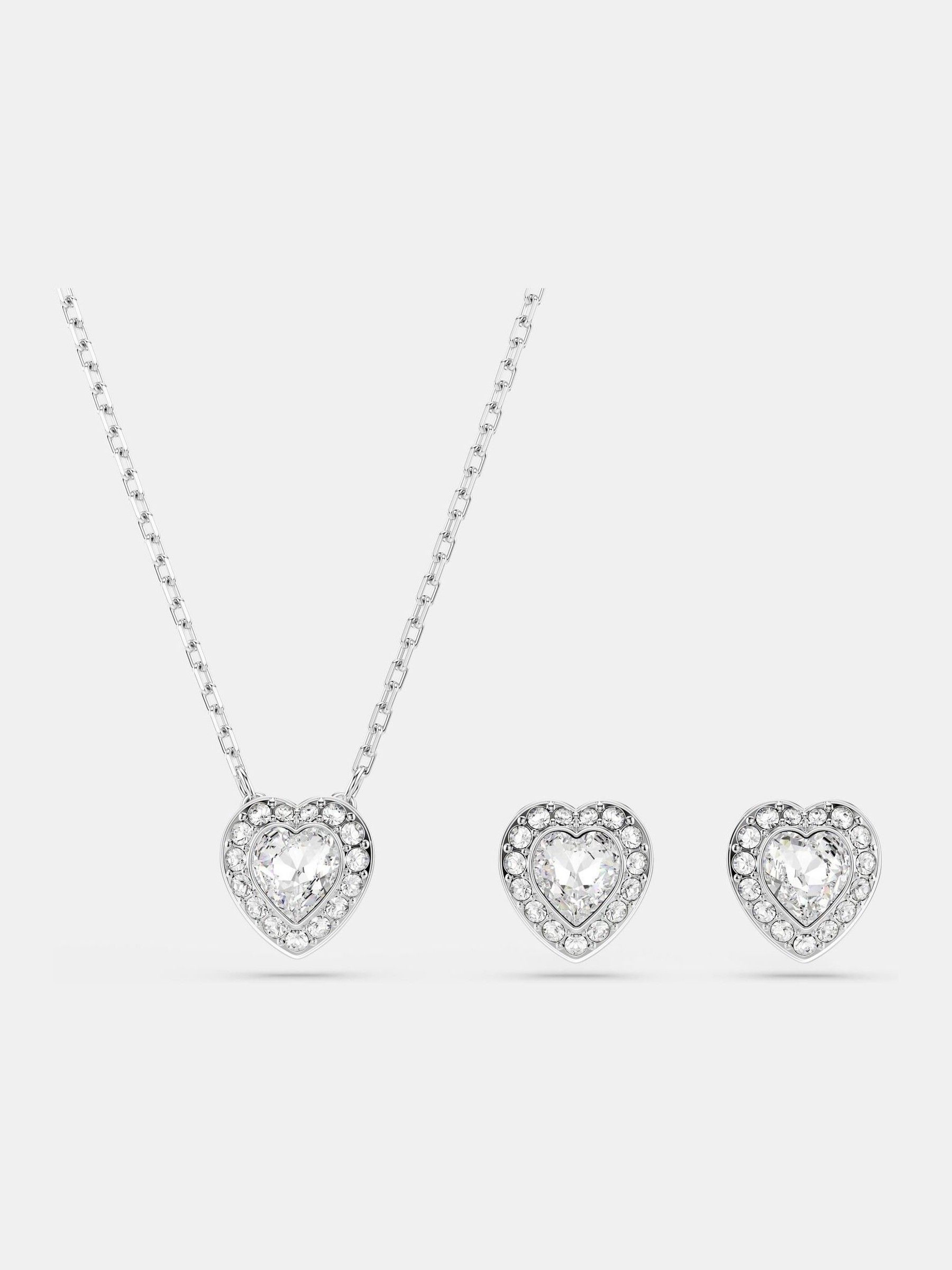Buy Swarovski White Ariana Grande Mixed Cuts Heart Rhodium Plated