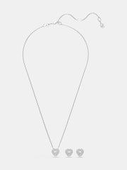 Ensemble de bijouterie Swarovski Ariana Grande en forme de Cœur à facettes mixtes, plaqué rhodium - Image 4 sur 8