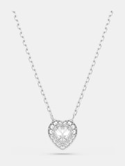 Ensemble de bijouterie Swarovski Ariana Grande en forme de Cœur à facettes mixtes, plaqué rhodium - Image 7 sur 8