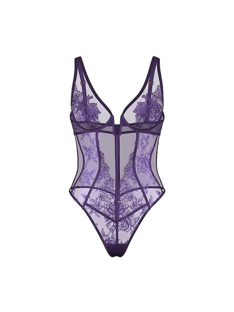 Victoria's Secret Valiant Purple Lace Bodysuit - Image 3 of 3