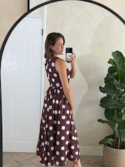 Style Cheat Chocolate Spot Devika Fit And Flare Dress - Image 2 of 4