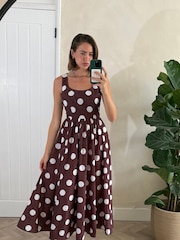 Style Cheat Chocolate Spot Devika Fit And Flare Dress - Image 3 of 4