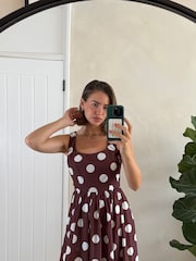 Style Cheat Chocolate Spot Devika Fit And Flare Dress - Image 4 of 4