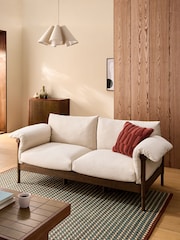 MADE.COM Natural Stone Woven Slub Plain Solen Sofa - Image 1 of 4