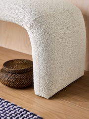 MADE.COM Off White Soft Touch Boucle Beryl Bench - Image 3 of 5