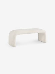 MADE.COM Off White Soft Touch Boucle Beryl Bench - Image 4 of 5
