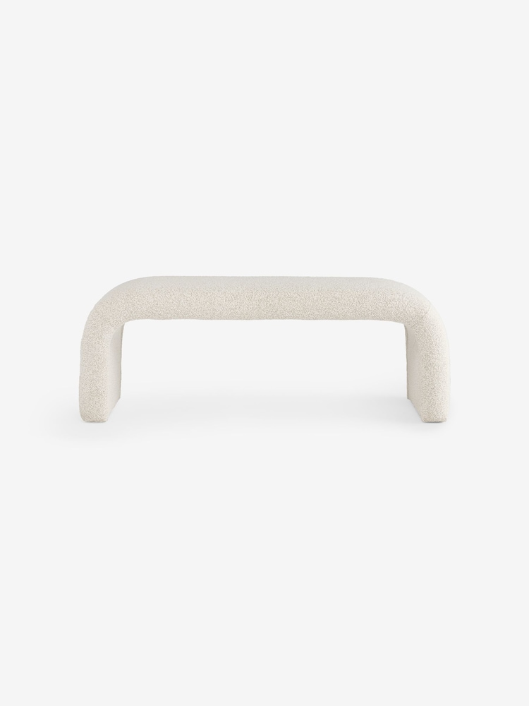 MADE.COM Off White Soft Touch Boucle Beryl Bench - Image 5 of 5