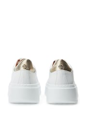 Bela - Moda in Pelle Ambretta Leopard Stitch Feature White Trainers - Slika 3 iz 4