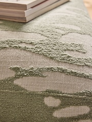 MADE.COM Natural and Sage Green Embossed Chenille Beryl Bench - Image 3 of 5