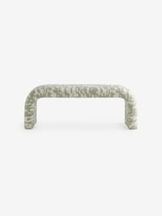 MADE.COM Natural and Sage Green Embossed Chenille Beryl Bench - Image 5 of 5