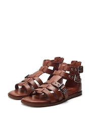 Moda in Pelle SH Shelly Flat Gladiator Brown Sandals - Image 2 of 4