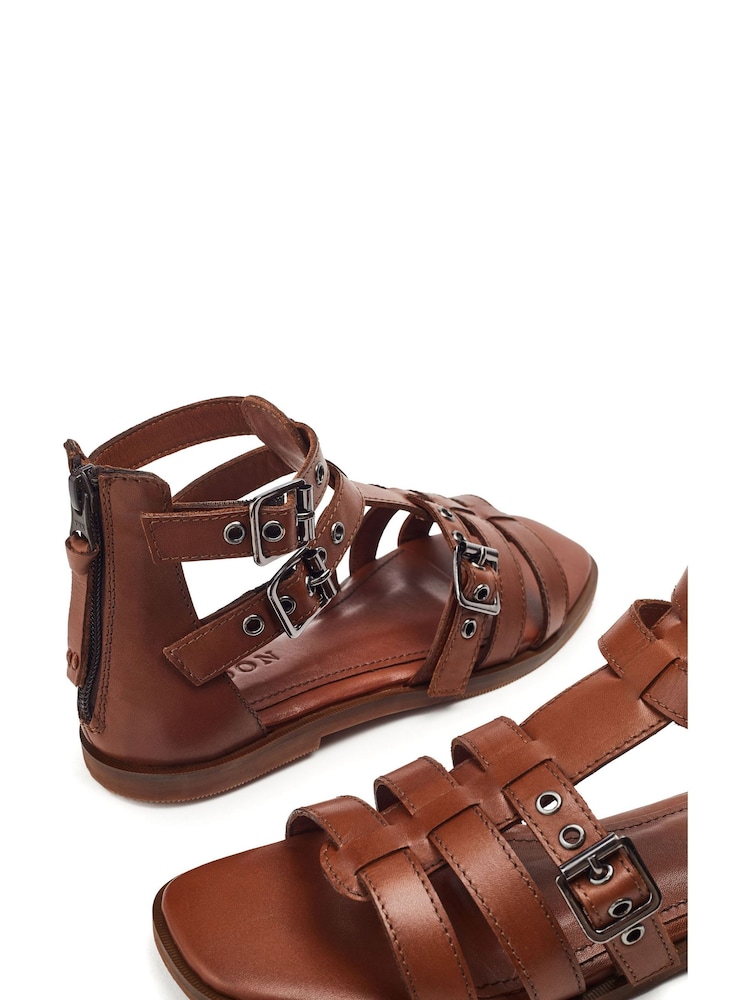 Moda in Pelle SH Shelly Flat Gladiator Brown Sandals - Image 4 of 4
