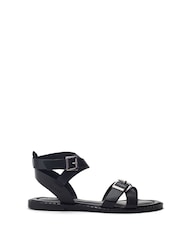 Moda in Pelle Broderie Hem Cheesecloth Sandals - Image 1 of 4