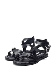 Moda in Pelle Broderie Hem Cheesecloth Sandals - Image 3 of 4