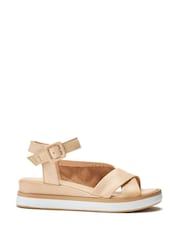 Moda in Pelle Grey Meade Sporty Hybrid Cross Strap Sandals - Image 1 of 4