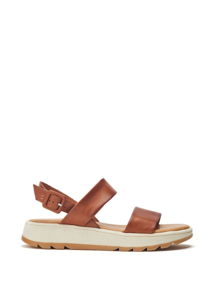 Moda in Pelle Inked Sporty Softee Brown Sandals - Image 1 of 4