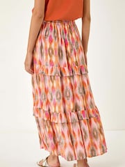 Roman Pink Diamond Contrast Foil Print Skirt - Image 3 of 5
