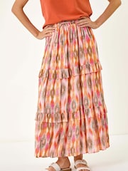 Roman Pink Diamond Contrast Foil Print Skirt - Image 4 of 5