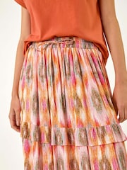 Roman Pink Diamond Contrast Foil Print Skirt - Image 5 of 5