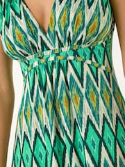 Roman Green Geometric V-Neck Maxi Dress - Image 5 of 5