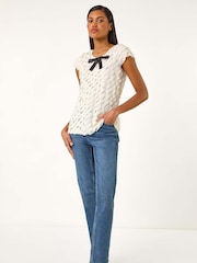 Roman Bow Front Frill Detail Blouse - Imagen 2 de 5