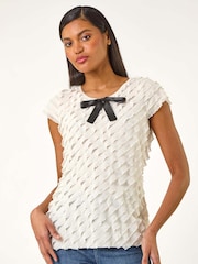 Roman Bow Front Frill Detail Blouse - Imagen 4 de 5