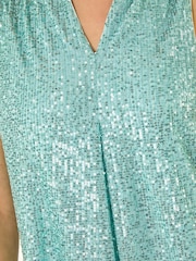 Roman Blue Chrome Sequin Front Pleat Vest - Image 5 of 5