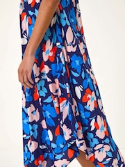 Vestido camisa assimétrico com estampa floral romana - Imagem 5 de 5