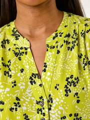 Roman Green Floral Print Buttoned Stretch Vest Top - Image 2 of 5