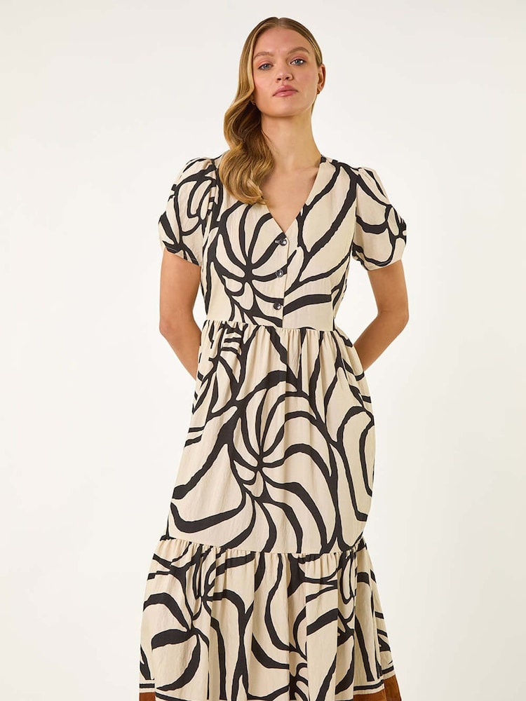 Roman White Linear Border Shirt Dress - Image 2 of 5