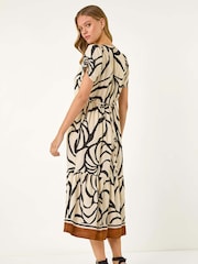 Roman White Linear Border Shirt Dress - Image 3 of 5