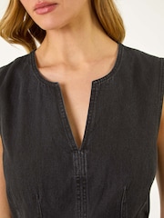 Roman Black Panel Detail 100% Cotton Midi Dress - Image 5 of 5