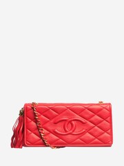Chanel Red Quilted Lambskin Cross-Body Bag - Image 1 of 10