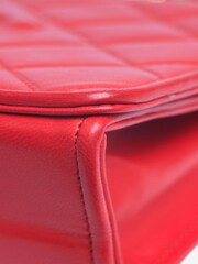Chanel Red Quilted Lambskin Cross-Body Bag - Image 5 of 10