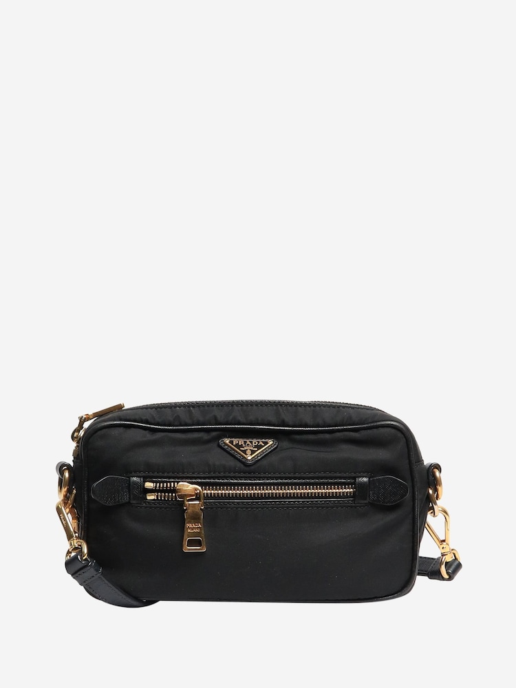 Prada Black Tessuto Nylon Pouch Bag - Image 1 of 8