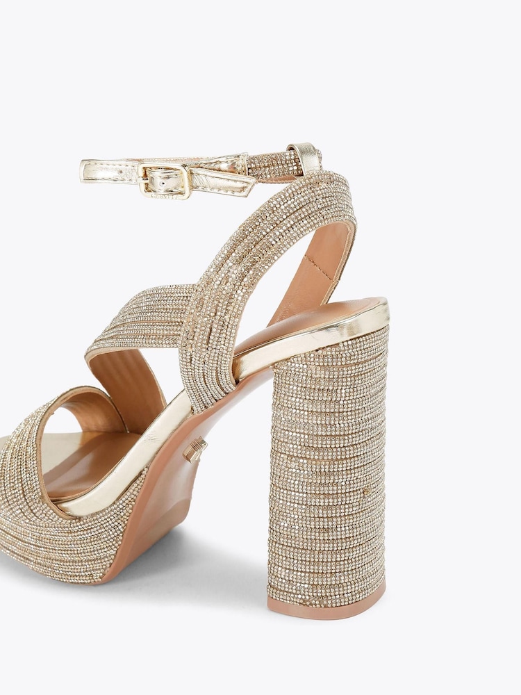 Carvela Gold Gala Platform Jewel Sandals - Image 4 of 4