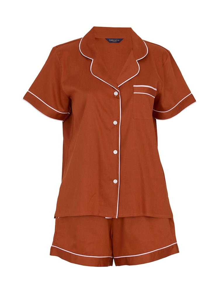 Fable and Eve Orange Short Sleeve Pyjamas Set - Image 4 of 4